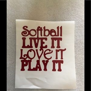 Softball vinyl decal